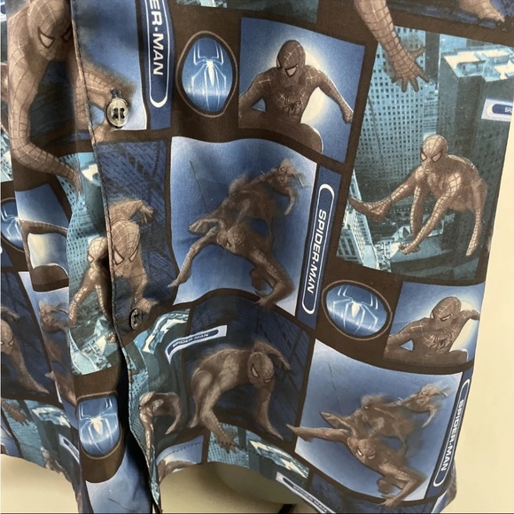 Vtg 2004 Mens Spiderman 2 Button Down Shirt Sz L NOS NWT All Over Print - Picture 5 of 7